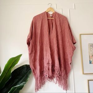 Akemi & Kin Anthropologie Pink Woven Kimono Shawl